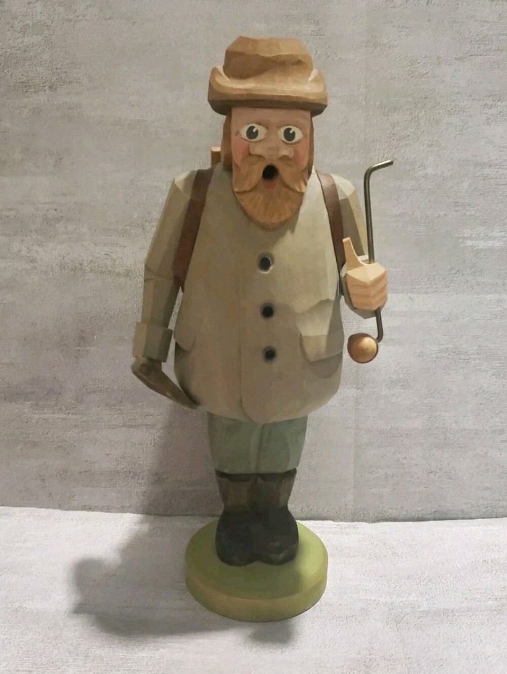 Vtg GDR Expertic  Erzgebirge Wooden Carved Incense Burner Germany Woodsman